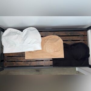 Set of Three Strapless Bandeau Bras